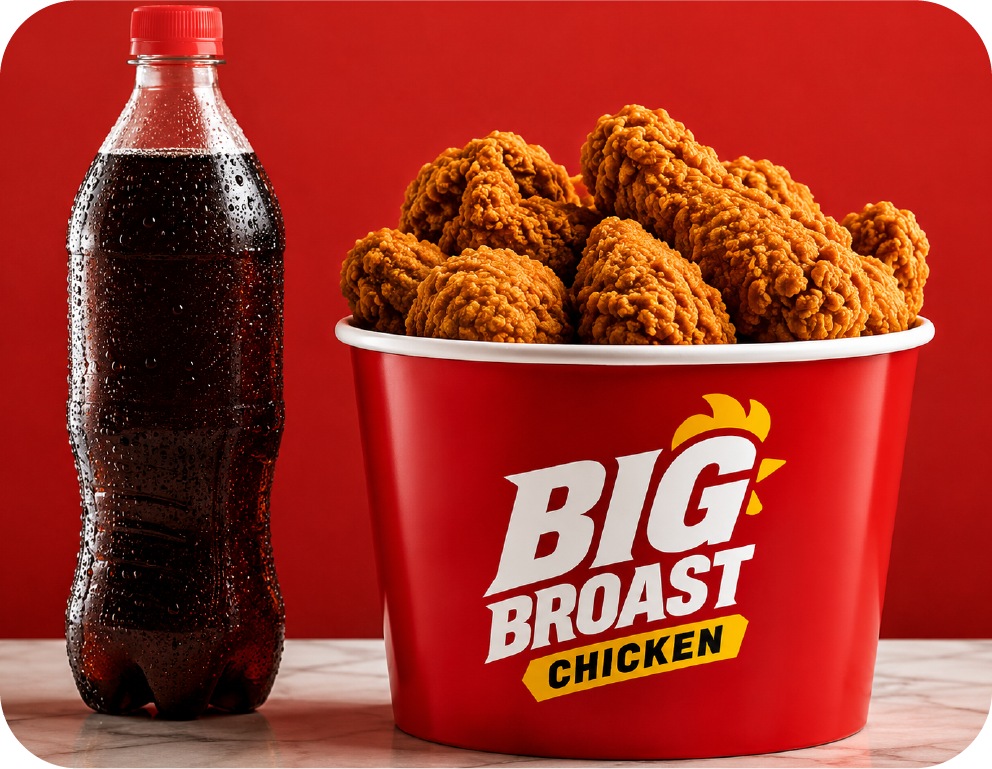 Big Broast combo meal with drink and chicken bucket